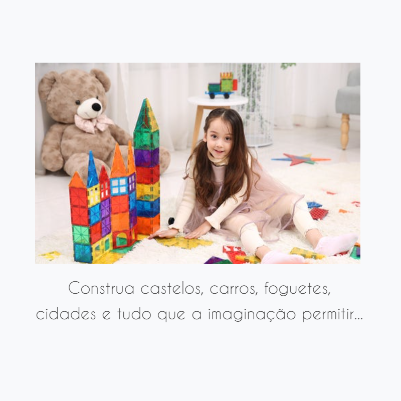 Blocos de Montar Jogo Magnético 56 Peças Magforma Brinquedo - Ri Happy