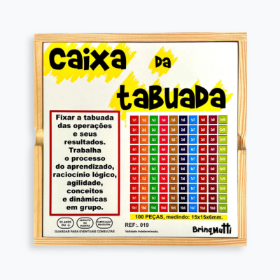 Kit 3 Jogo De Tabuada 54 Peças - Caixa Em Madeira em Promoção na