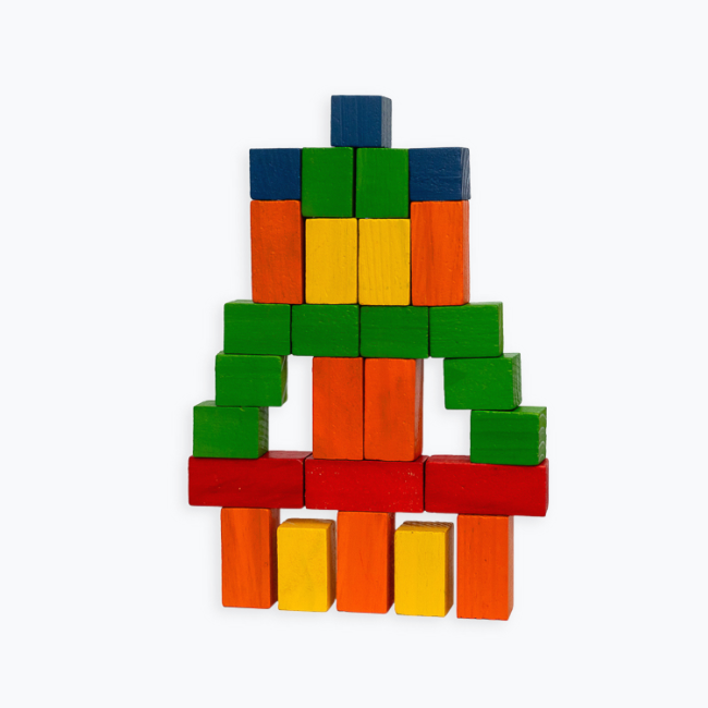 Montessori Tower Building Blocks para crianças, árvore colorida