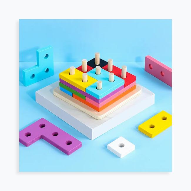 Jogo Tetris Coluna - Blocos de Encaixe - Madeira - Marcio Artesanatos -  Kits e Gifts
